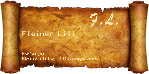 Fleiner Lili névjegykártya